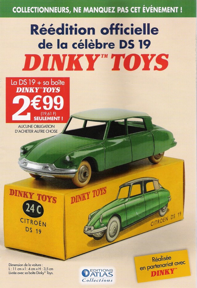 Flyer publicitaire pour la prremière Dinky Toys Editions Atlas