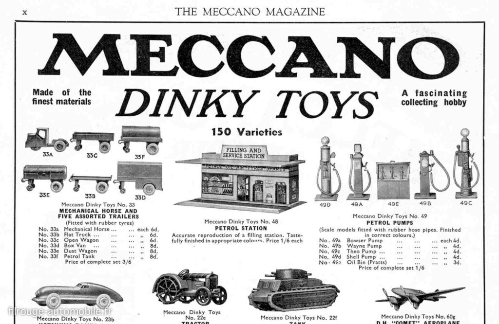 Meccano Magazine juin 1935 - extrait gamme Dinky Toys