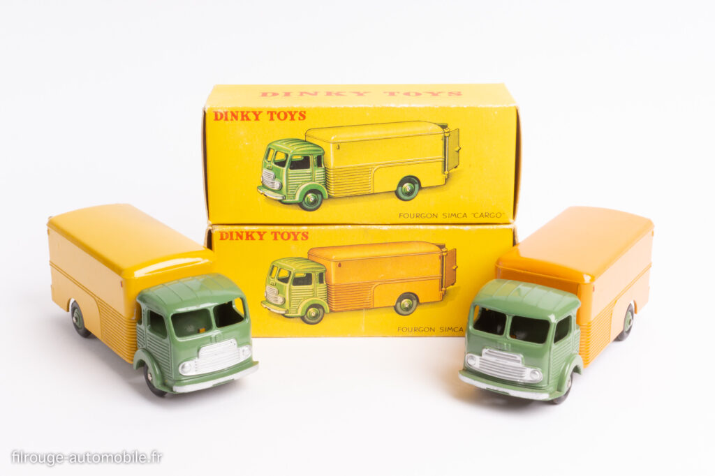 Simca Cargo Fourgon Dinky Toys 33 A 1ère variante - Jaune et orange avec boites correspondantes